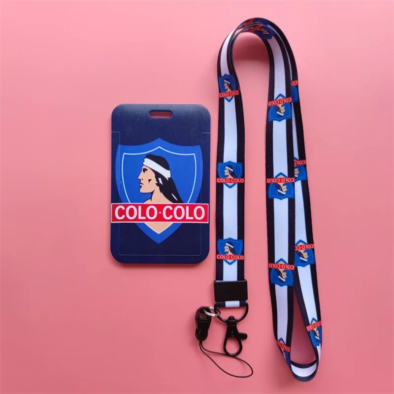 Chile Football Team Card Holder Neck Strap Keychain Bus Card Case Lanyard Men Visit Door Identity Badge Holders Students Gift
