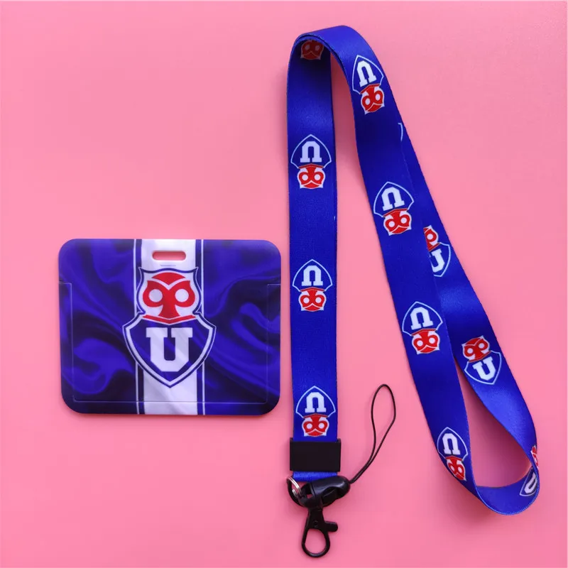 Chile Football Team Card Holder Neck Strap Keychain Bus Card Case Lanyard Men Visit Door Identity Badge Holders Students Gift