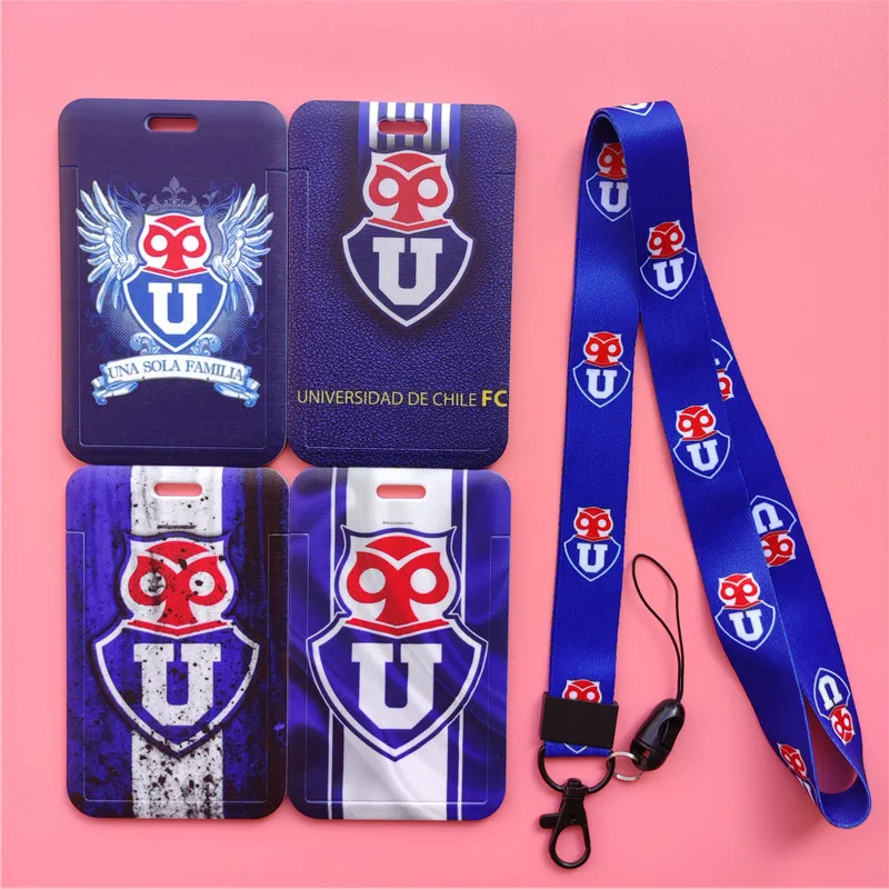 Chile Football Team Card Holder Neck Strap Keychain Bus Card Case Lanyard Men Visit Door Identity Badge Holders Students Gift