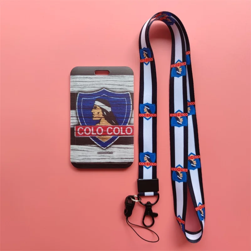 Chile Football Team Card Holder Neck Strap Keychain Bus Card Case Lanyard Men Visit Door Identity Badge Holders Students Gift