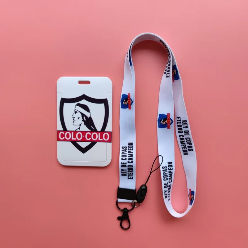 Chile Football Team Card Holder Neck Strap Keychain Bus Card Case Lanyard Men Visit Door Identity Badge Holders Students Gift