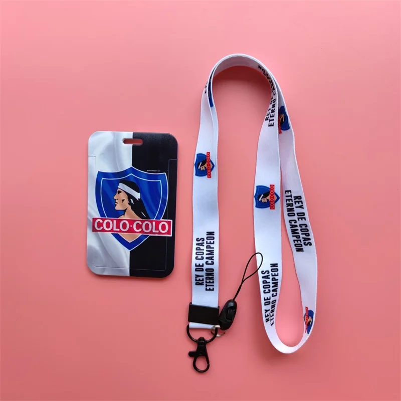 Chile Football Team Card Holder Neck Strap Keychain Bus Card Case Lanyard Men Visit Door Identity Badge Holders Students Gift