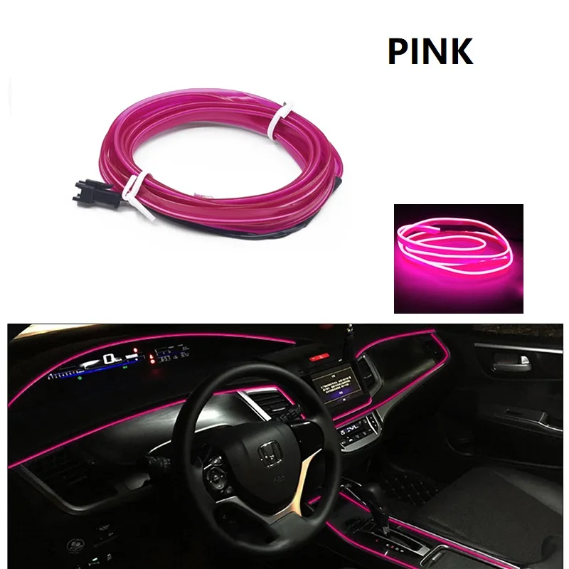 10m/3m/5m Neon LED Car Interior Lighting Strips Auto LED Strip Garland EL Wire Rope Car Decoration lamp Flexible Tube 12V