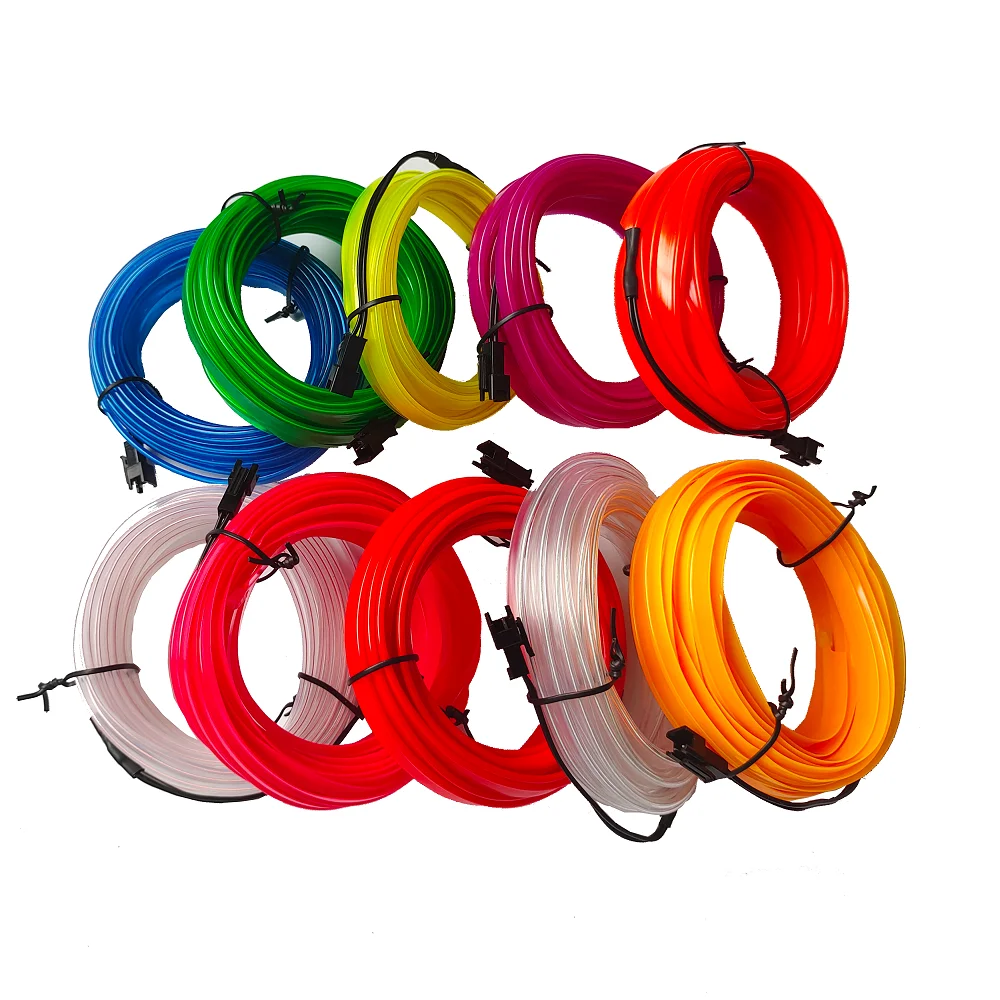 10m/3m/5m Neon LED Car Interior Lighting Strips Auto LED Strip Garland EL Wire Rope Car Decoration lamp Flexible Tube 12V