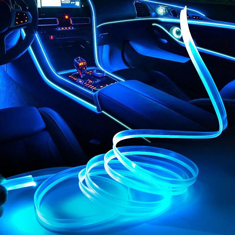 10m/3m/5m Neon LED Car Interior Lighting Strips Auto LED Strip Garland EL Wire Rope Car Decoration lamp Flexible Tube 12V