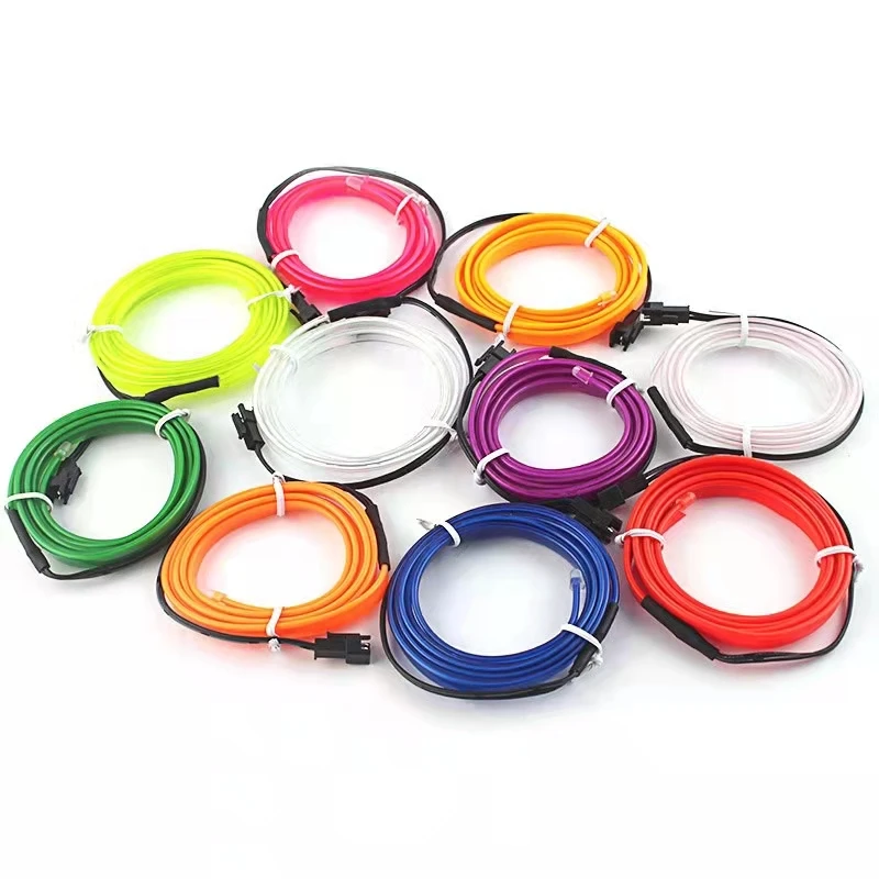 10m/3m/5m Neon LED Car Interior Lighting Strips Auto LED Strip Garland EL Wire Rope Car Decoration lamp Flexible Tube 12V