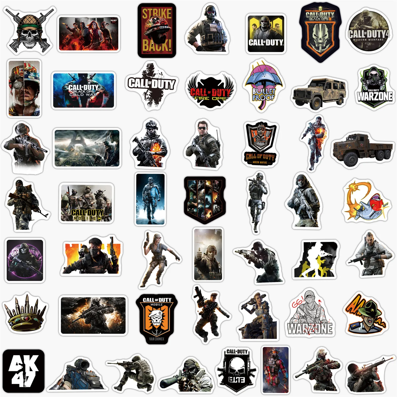 10/30/50/100pcs Call Of Duty Games Pieces Of Graffiti Stickers Waterproof Computer Water Cup Case Kids Toys Decal Sticker