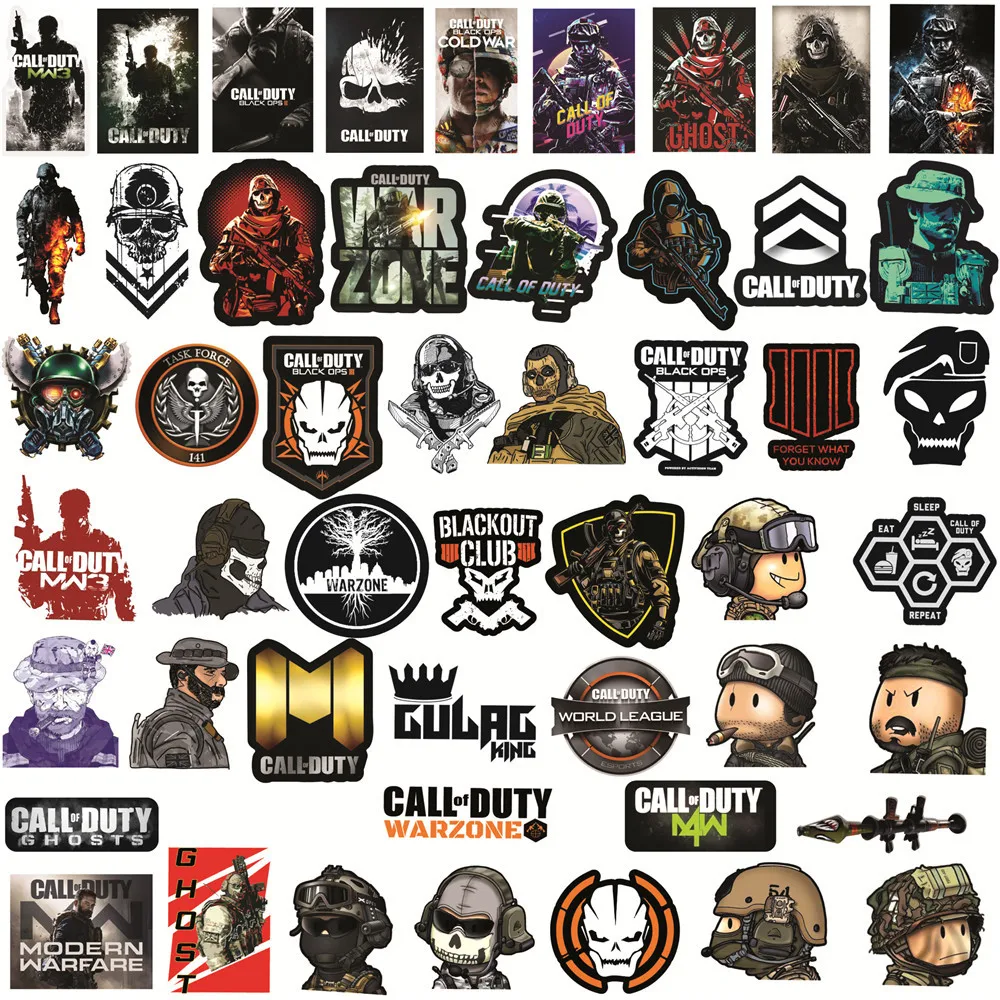 10/30/50/100pcs Call Of Duty Games Pieces Of Graffiti Stickers Waterproof Computer Water Cup Case Kids Toys Decal Sticker