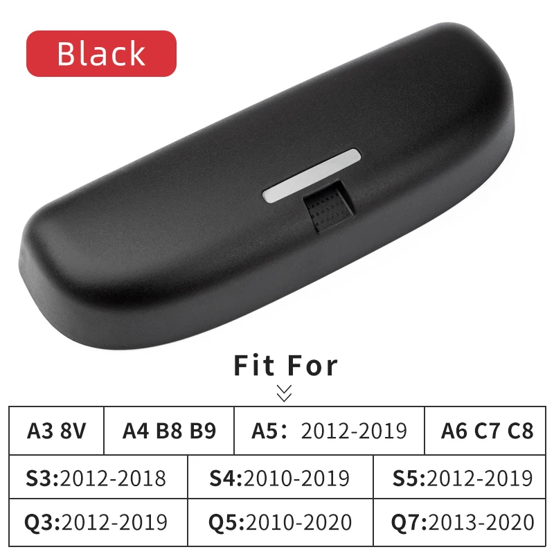 Sunglasses Case for Audi A3 S3 8V 8Y A4 B9 B8 S4 A5 S5 A6 C7 C8 Q3 Q5 Q7 2015 2016 2017 2018 2019 2020 2021 2022 Car Accessories