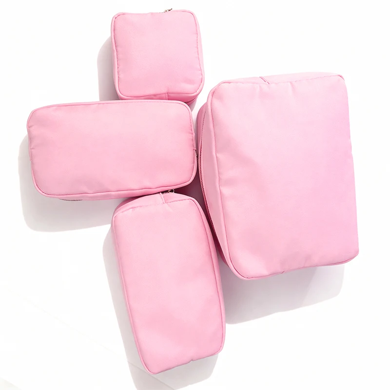 24-Color Nylon Waterproof Makeup Bag with S/M/L/XL Sizes Large Capacity Ladies Cosmetic Storage Bag for Outdoor Travel Toiletry