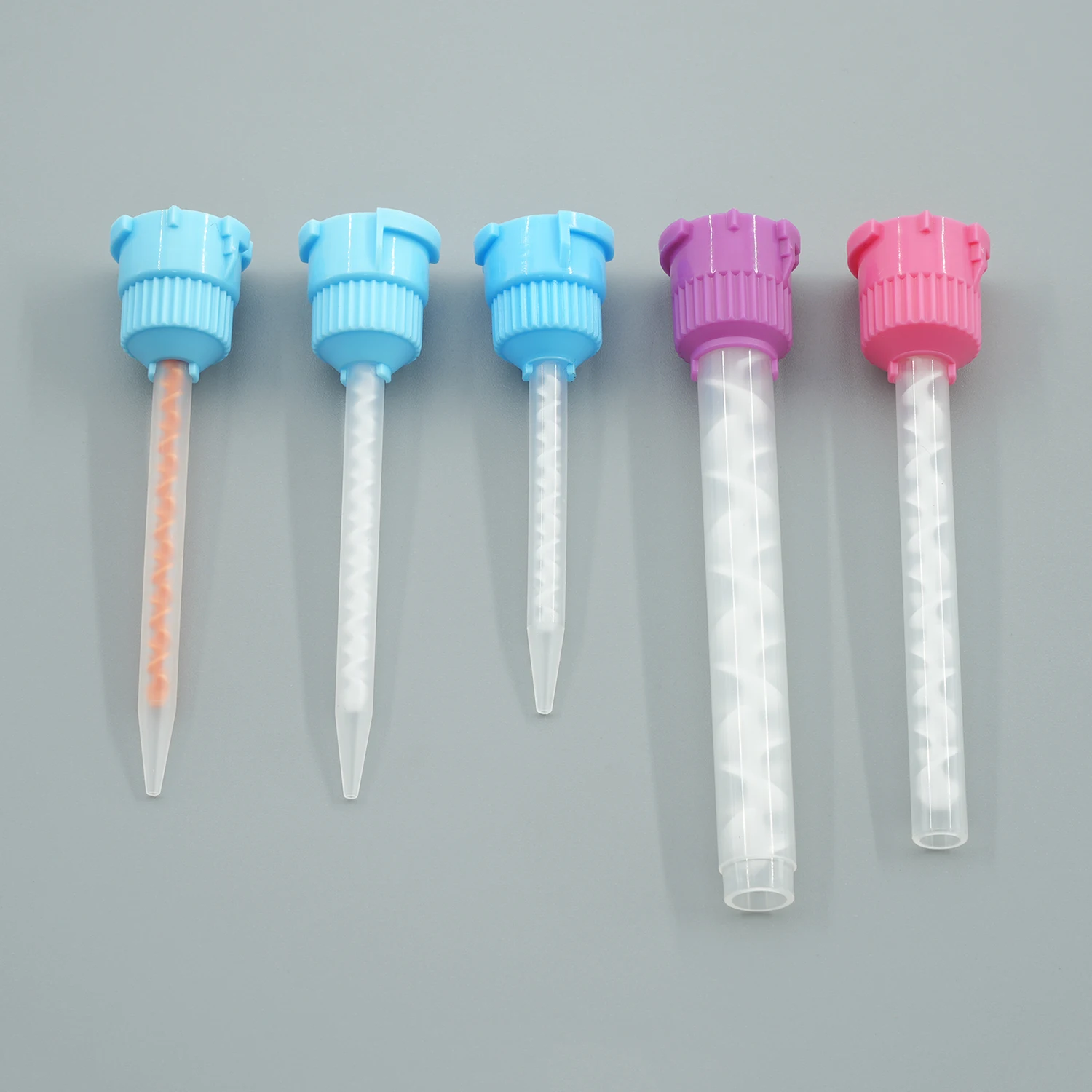 50pcs/Lot Dental Mixing Tips Impression Materials Lab Denture Laboratory Color Tubes Disposable Silicone Rubber