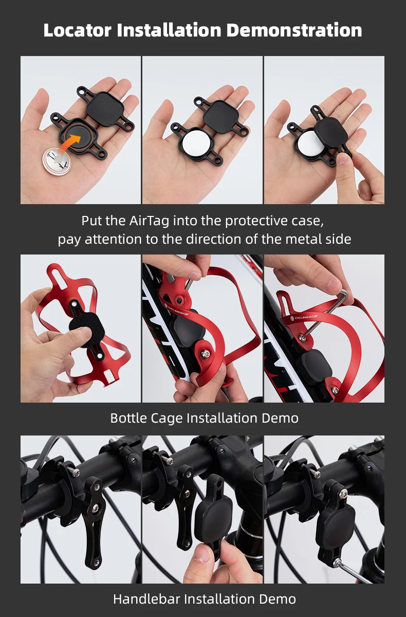 Universal Bicycle Tracker Mount Bracket Locator Protective Cover For Apple AirTag Bike Water Bottle Case Holder For Airtag