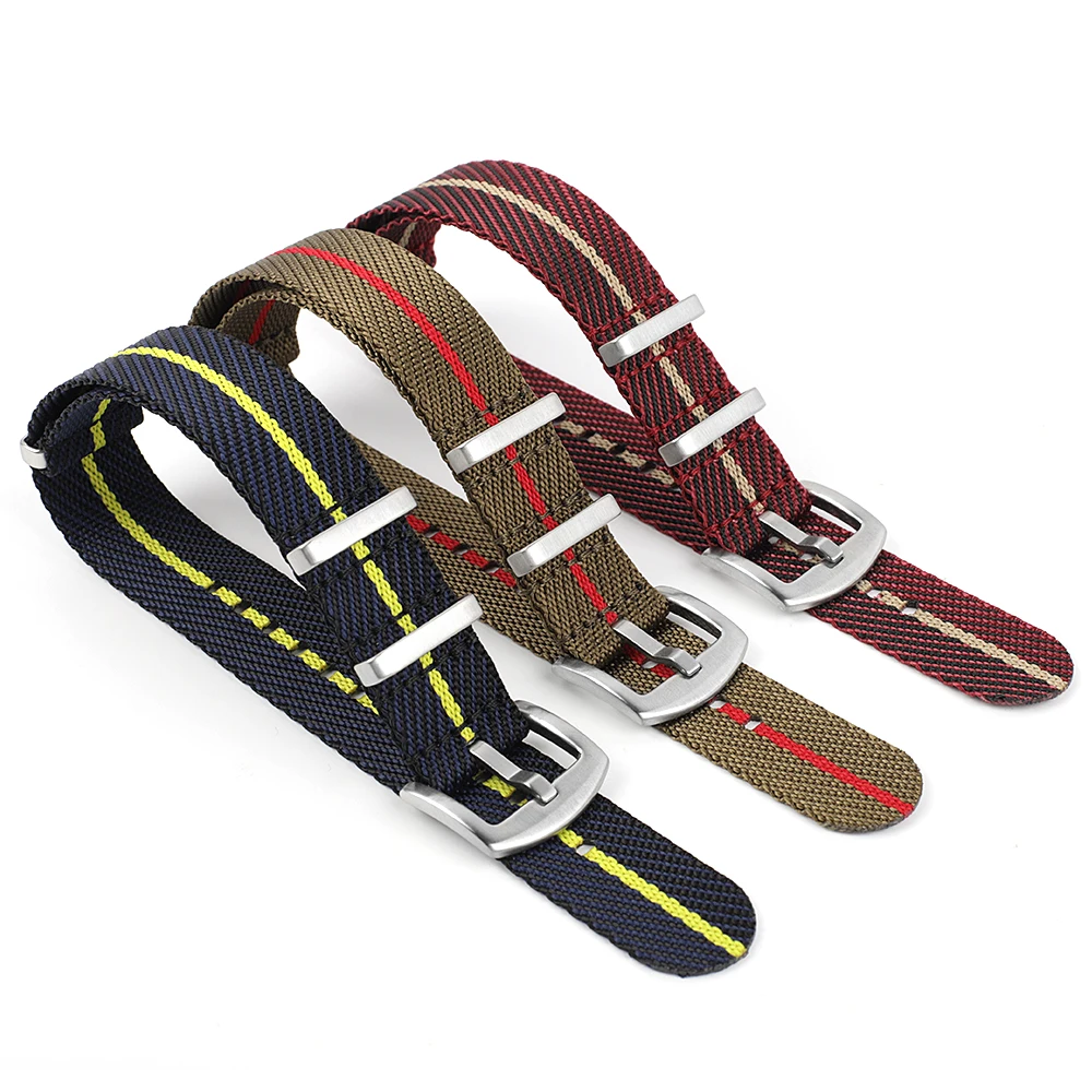 Nylon Watch Strap 20mm 22mm Stripe Watchband Replacement Watch Band Military Wristband Accessories For T-udor Watch Straps
