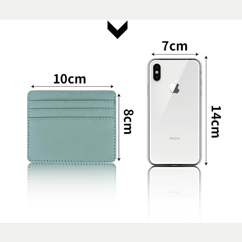 PU Leather ID Card Case - Slim Multi-Slot Holder for Bank/Credit Cards