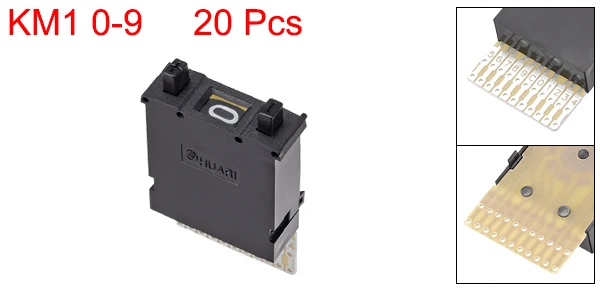 Uxcell 10/20Pcs DIP Switch BCD Code Thumb wheel Switch KM2 0-9 Digital Black/Cream Color/White 30x18x8/40x24x10 mm