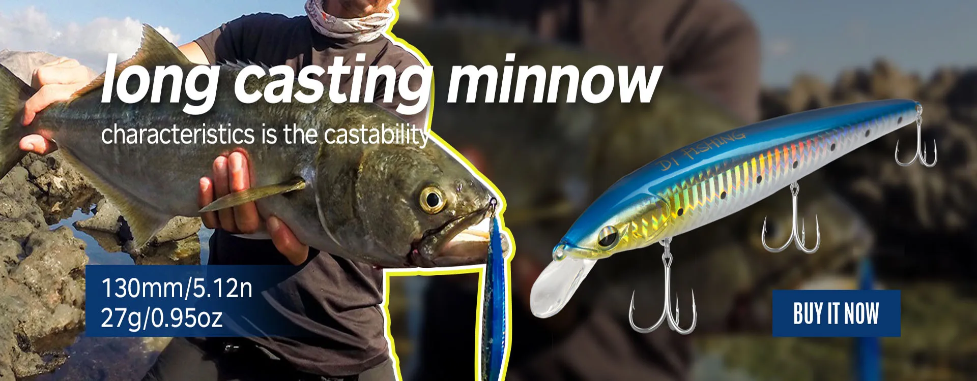D1 Minnow Fishing Groundbait Wobblers 110mm 16g For Bass Pike Slow Floating Jerkbaits With Big Lip Long Casting Fish Tackle