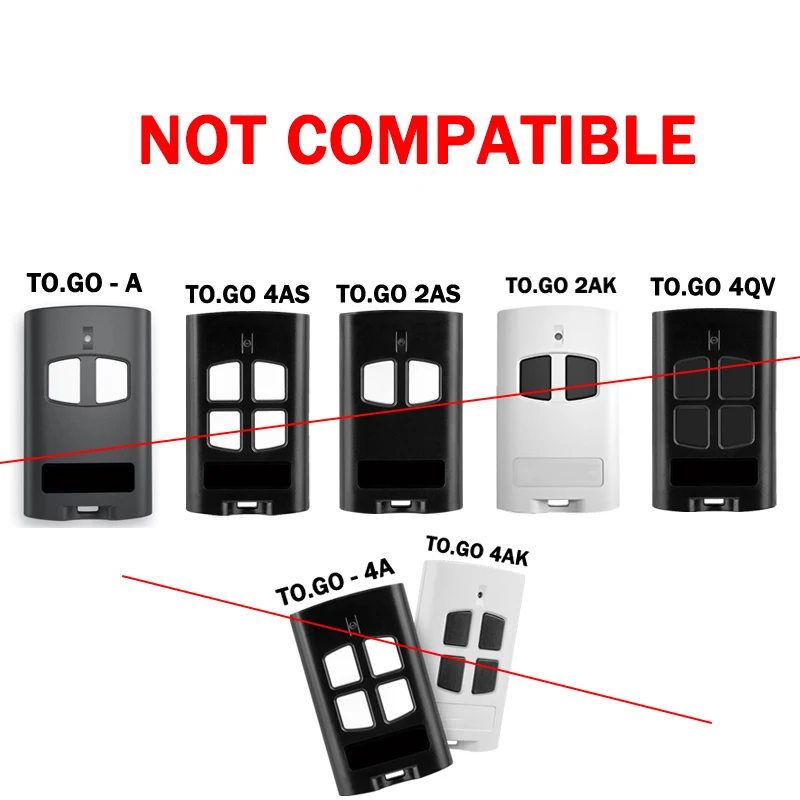 NEW TO GO 4VA 2VA 2WV 4WV VA WV Garage Door Remote Control 433mhz Rolling Code Replacement Remote Control Gate
