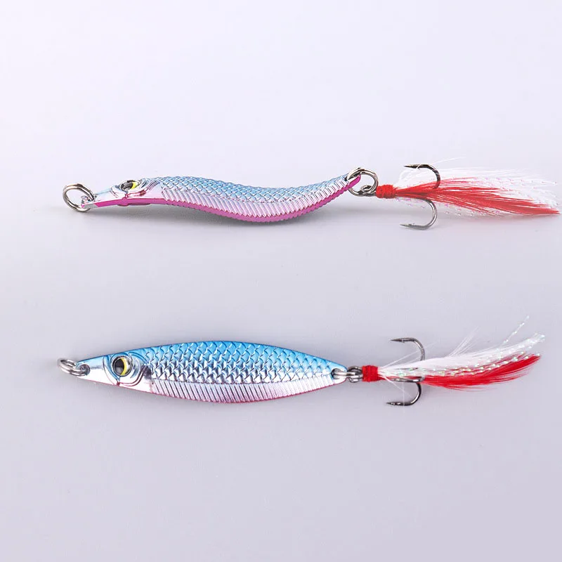 1PCS 3D 42-70mm 5-30g Fishing Spoon Lure Single Hook Artificial Metal Hard Bait Trout S-shaped Spinner Sequins Fishing Tackle