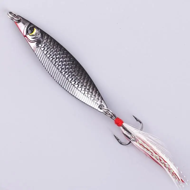 1PCS 3D 42-70mm 5-30g Fishing Spoon Lure Single Hook Artificial Metal Hard Bait Trout S-shaped Spinner Sequins Fishing Tackle