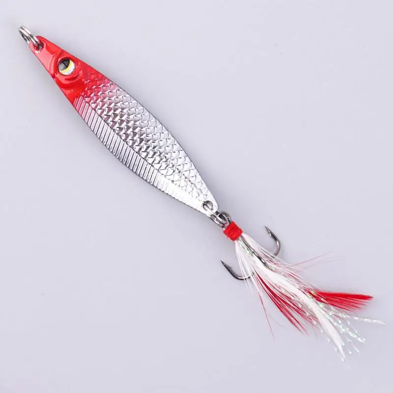 1PCS 3D 42-70mm 5-30g Fishing Spoon Lure Single Hook Artificial Metal Hard Bait Trout S-shaped Spinner Sequins Fishing Tackle