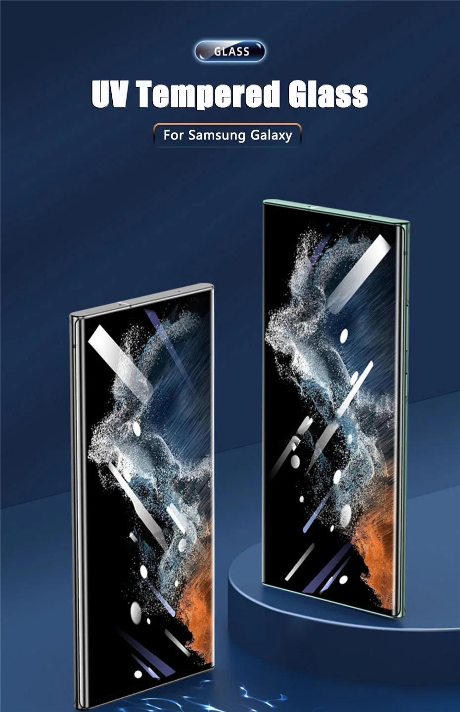 2PCS UV Tempered Glass For Samsung Galaxy S22 S21 S23 Plus Ultra Screen Protector Note 20 Ultra 10 9 8 S10 S9 S20FE S10E S 22 23
