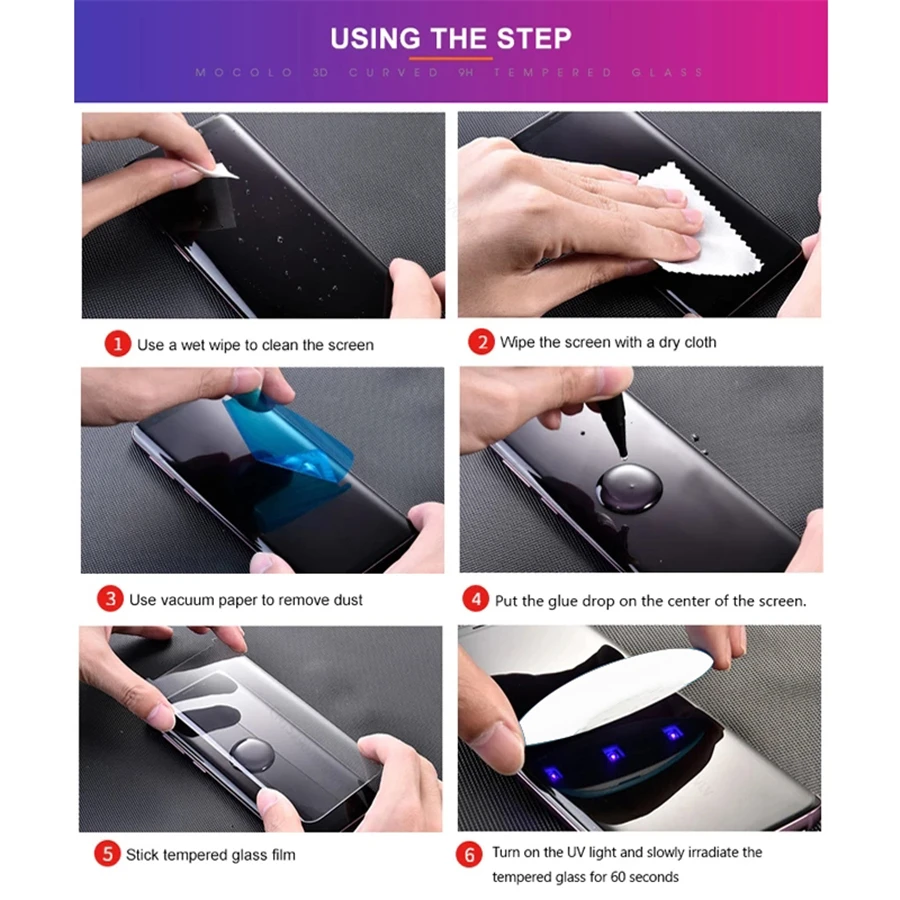 2PCS UV Tempered Glass For Samsung Galaxy S22 S21 S23 Plus Ultra Screen Protector Note 20 Ultra 10 9 8 S10 S9 S20FE S10E S 22 23