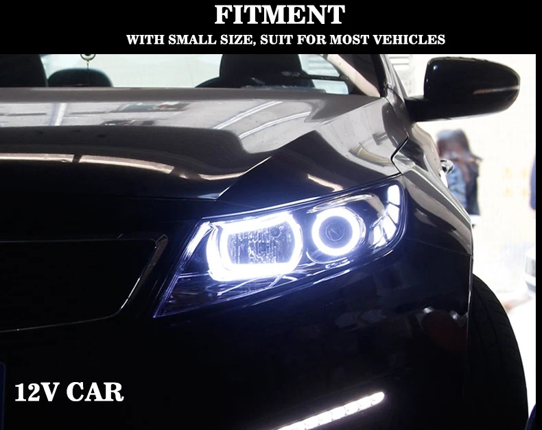 Sanvi S8 2.5 Inch 12V 40W 6000K Car Bi LED Len Projector Galss Headlight Angel Eyes Lens For H4 H7 9005 9006 Headlamp LHD RHD