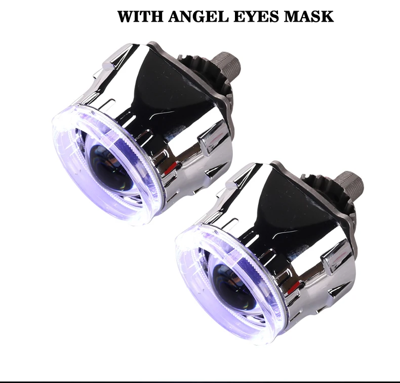 Sanvi S8 2.5 Inch 12V 40W 6000K Car Bi LED Len Projector Galss Headlight Angel Eyes Lens For H4 H7 9005 9006 Headlamp LHD RHD