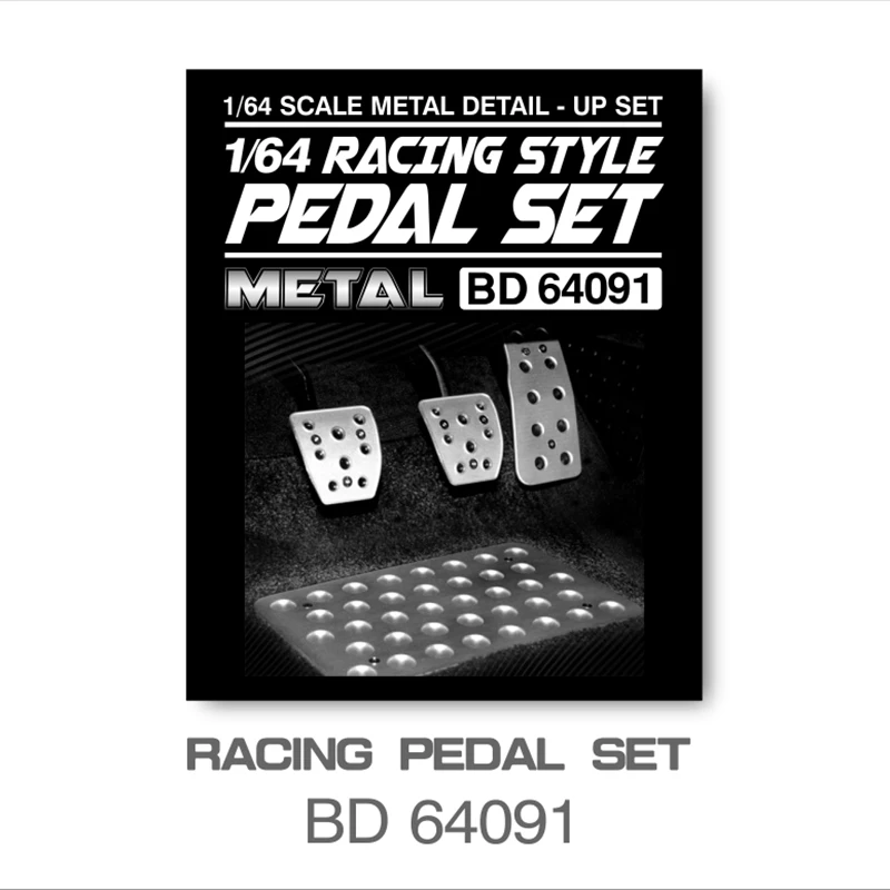 BNDS New 1/64 Metal Modified Parts Small Scale Exhaust Pipe Muffler Racing Style Pedal Set For Model Car Racing Vehicle Toy