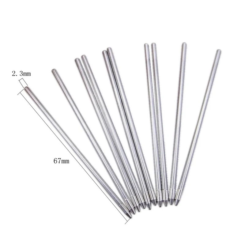 20pcs/lot Replaceable Metal Refills for Multicolor Ballpoint Pen Black Blue Red Refill Office School Writing Students Stationery