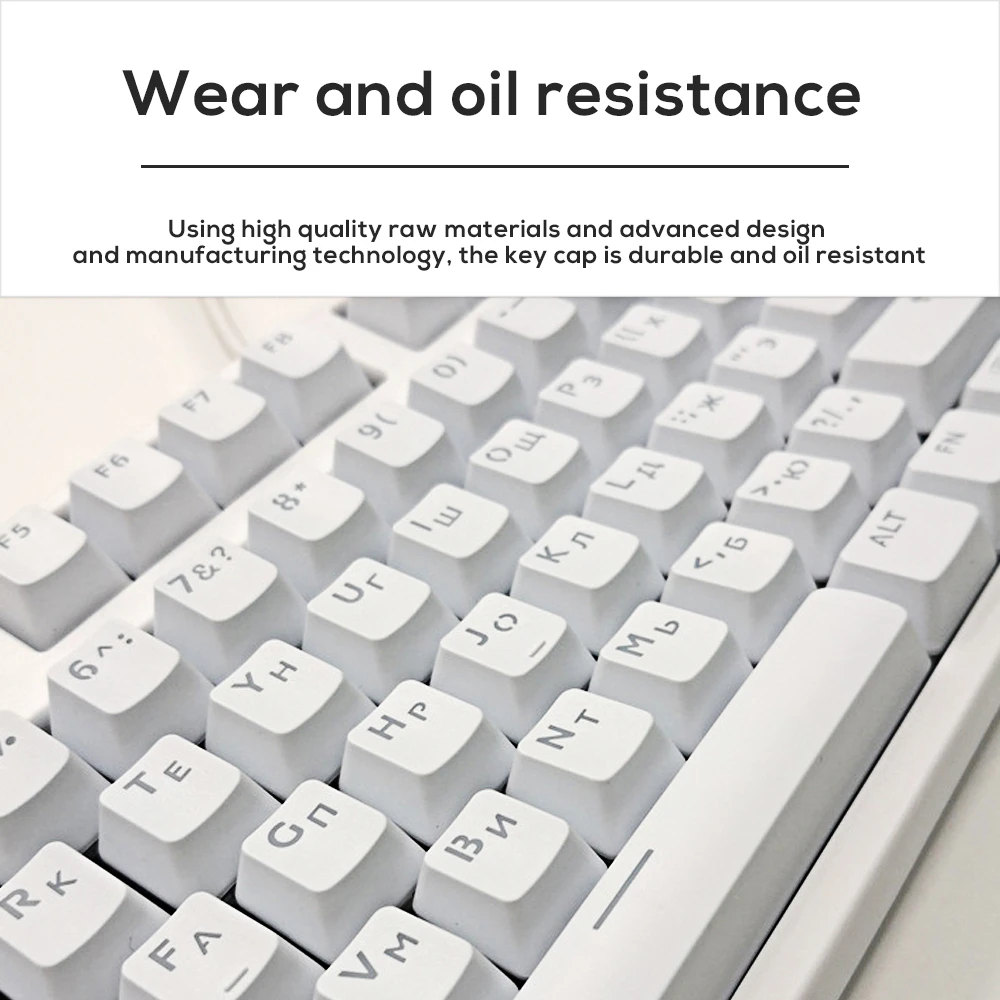 AZERTY French Spanish Transparent Keycaps 132keys Russian Korean for Mechanical Keyboard MX Switche DIY Support Led Lighting