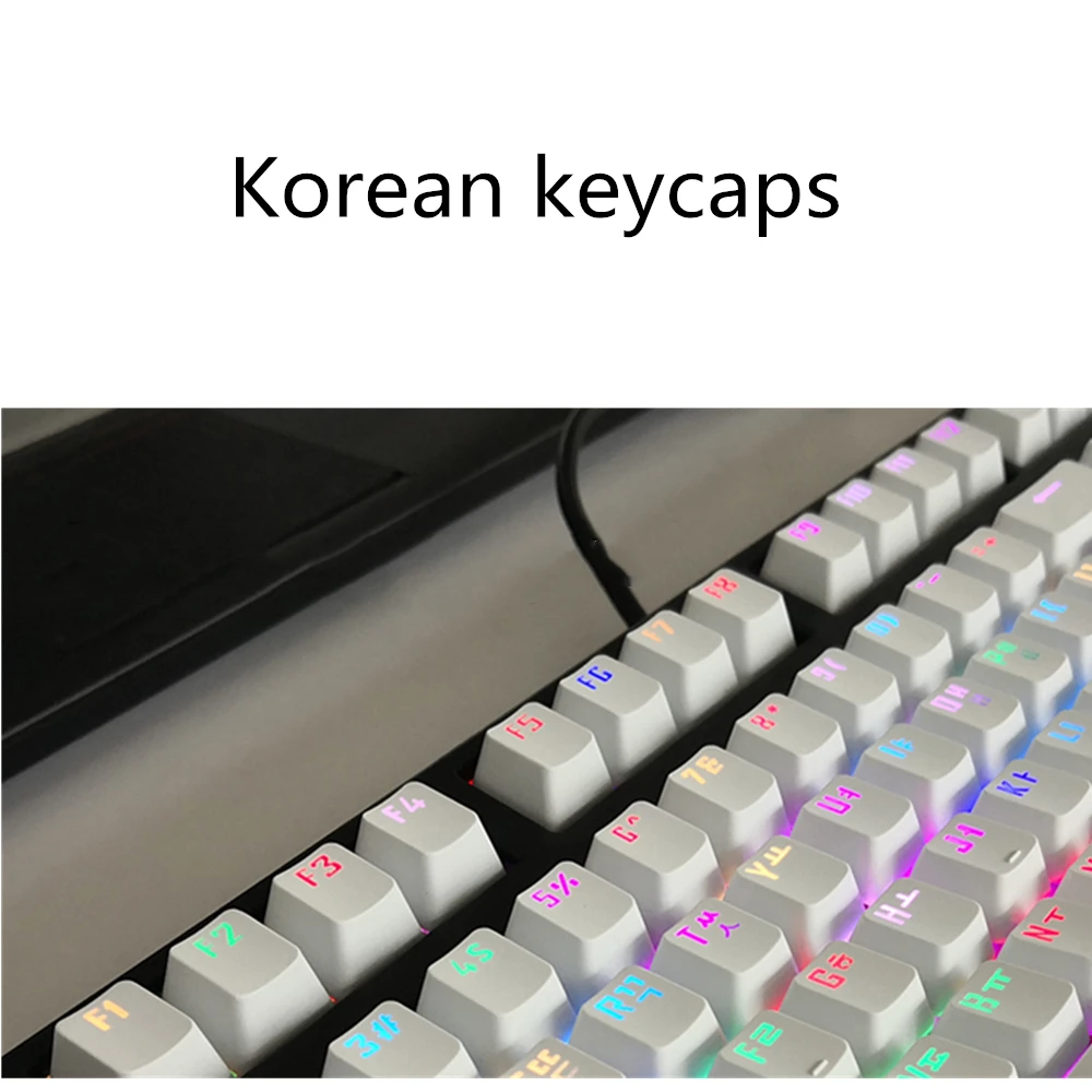 AZERTY French Spanish Transparent Keycaps 132keys Russian Korean for Mechanical Keyboard MX Switche DIY Support Led Lighting