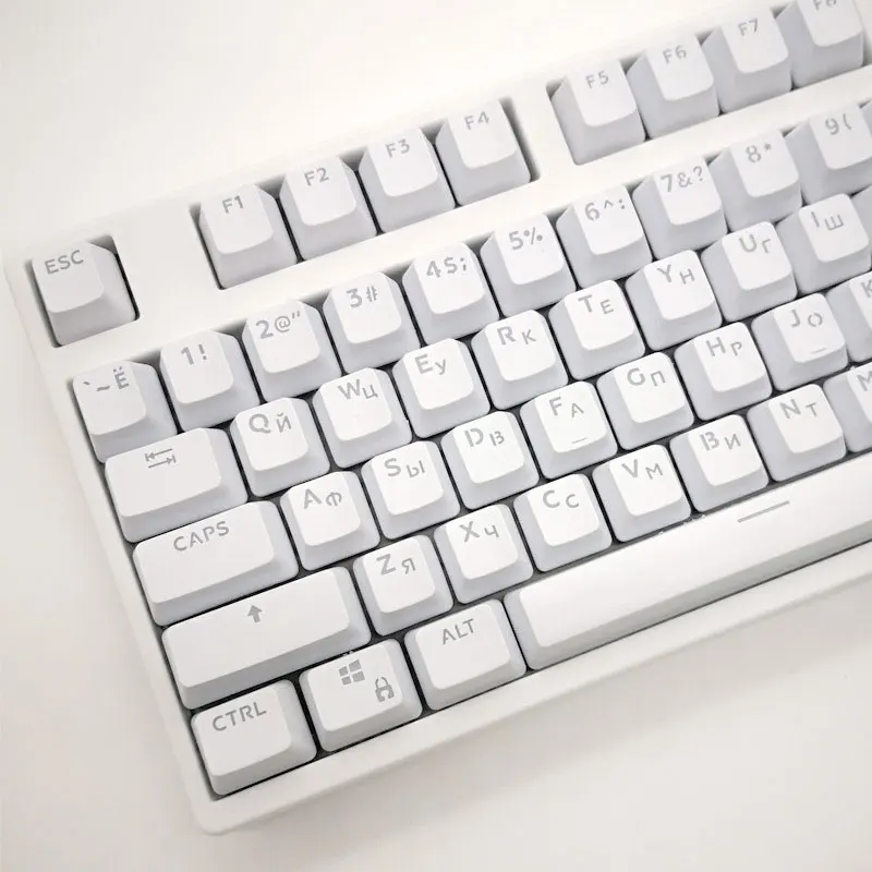 AZERTY French Spanish Transparent Keycaps 132keys Russian Korean for Mechanical Keyboard MX Switche DIY Support Led Lighting