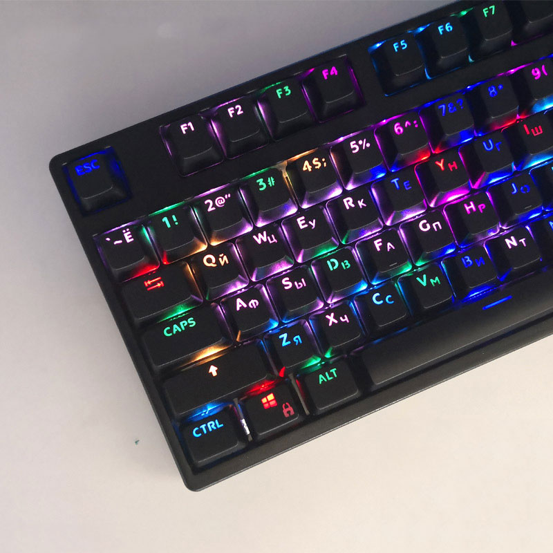 AZERTY French Spanish Transparent Keycaps 132keys Russian Korean for Mechanical Keyboard MX Switche DIY Support Led Lighting