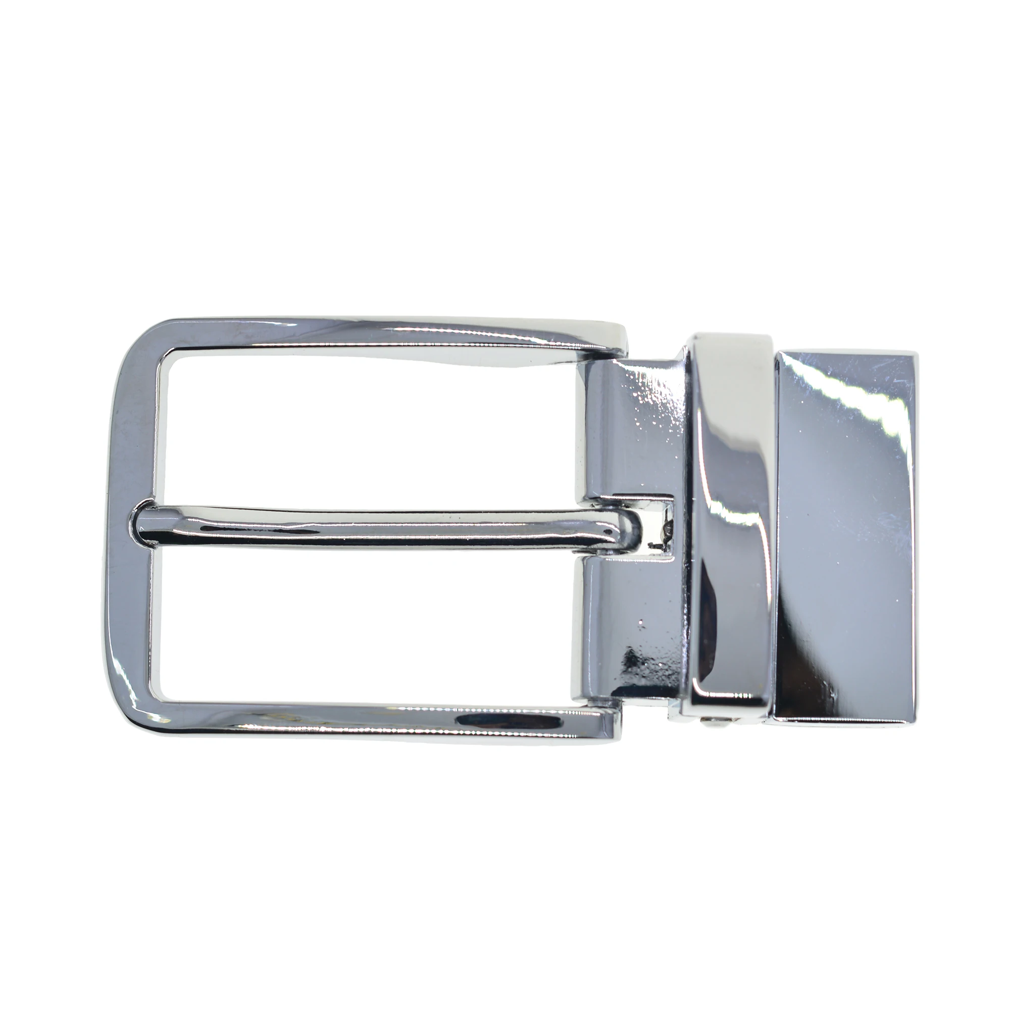 Super Fine Pattern Solid Metal Pin Lock Rotatable Prong Secure Mirror Silver Man Belt Buckle for 1.35 Inch Strap Replacement