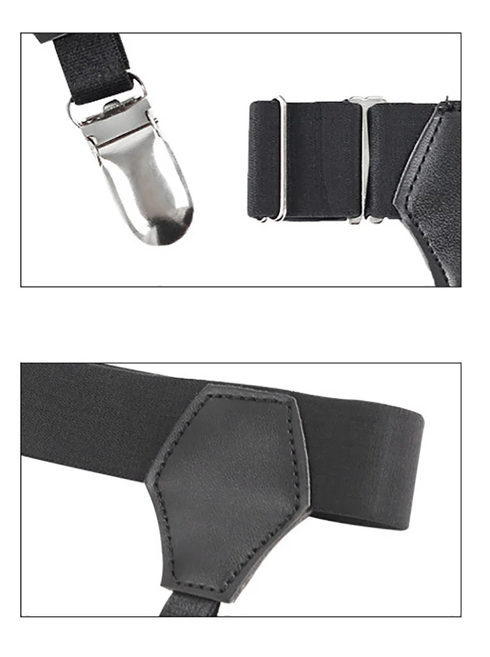 Black Adjustable Garters Suspenders Elastic Belt Hold Up Non-slip Clip JK Socks From Falling Off Sock For Women Men Accessories