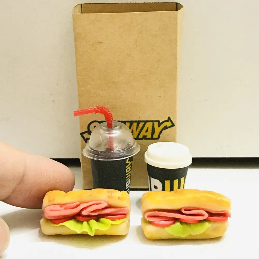 NEW 4PCS/Set 1/6 Scale Dollhouse Miniature Bread Coffee Mini Fast Food for Blyth OB11 BJD Doll House Kitchen Play Toys