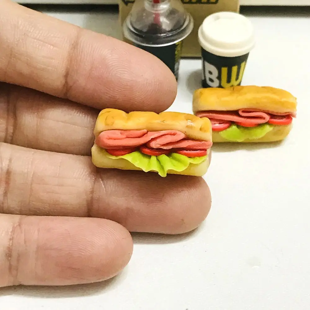NEW 4PCS/Set 1/6 Scale Dollhouse Miniature Bread Coffee Mini Fast Food for Blyth OB11 BJD Doll House Kitchen Play Toys