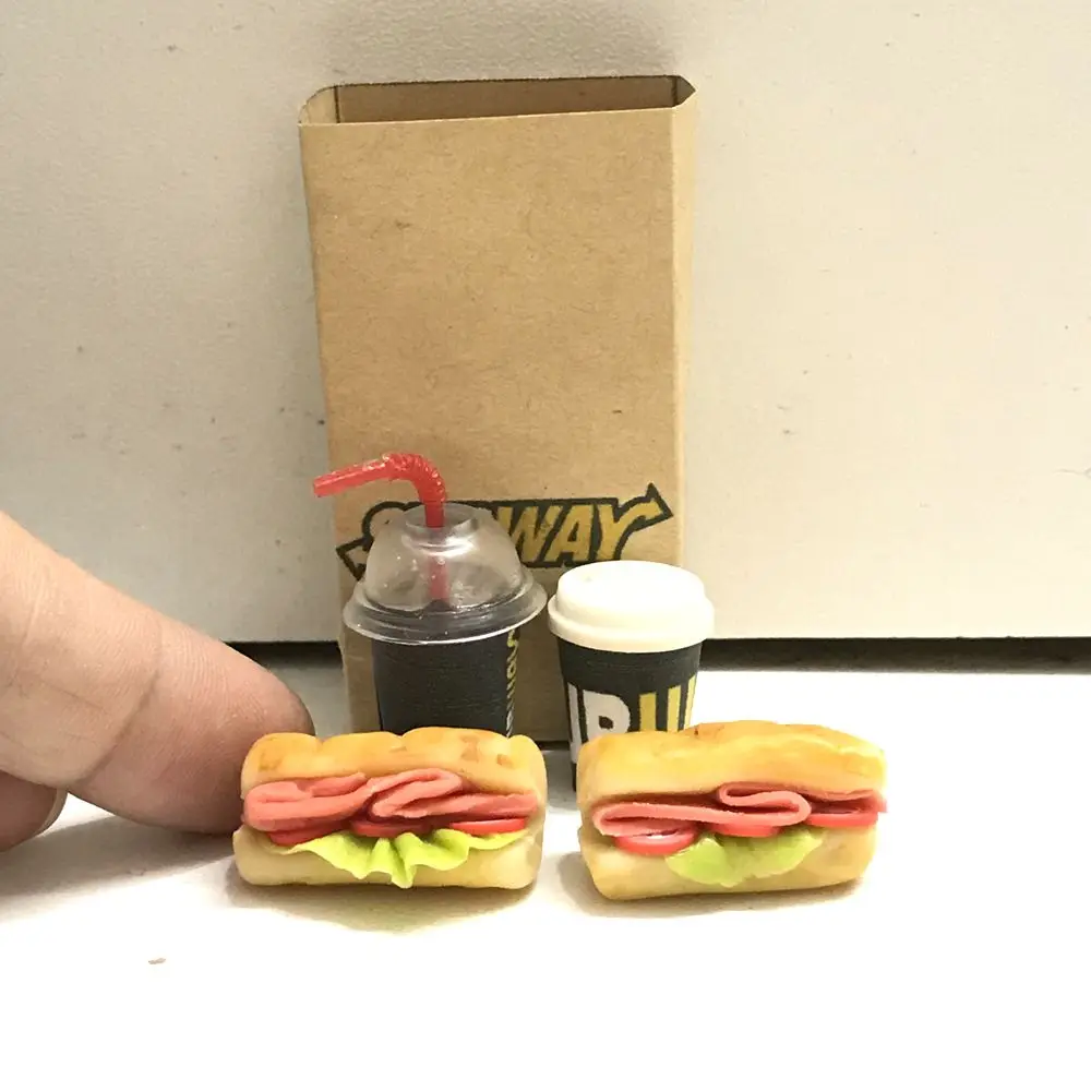 NEW 4PCS/Set 1/6 Scale Dollhouse Miniature Bread Coffee Mini Fast Food for Blyth OB11 BJD Doll House Kitchen Play Toys
