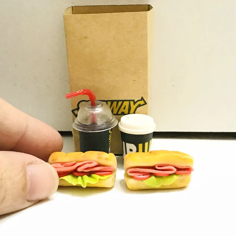 NEW 4PCS/Set 1/6 Scale Dollhouse Miniature Bread Coffee Mini Fast Food for Blyth OB11 BJD Doll House Kitchen Play Toys