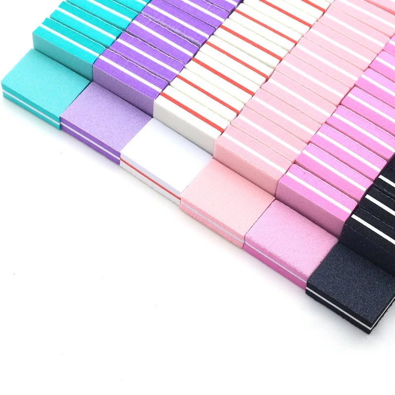 50Pc Professional Mini Nail Art buffer 100/180 Sandpaper Manicure Care File Sanding Polishing Nails File Grinding Equipment Tool