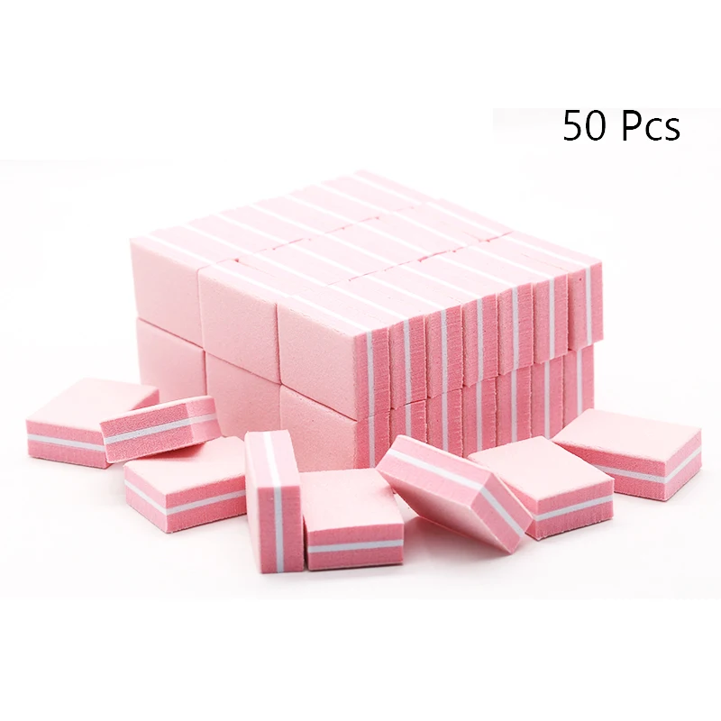 50Pc Professional Mini Nail Art buffer 100/180 Sandpaper Manicure Care File Sanding Polishing Nails File Grinding Equipment Tool