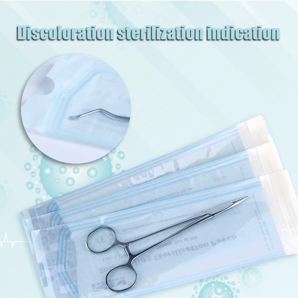 200 PCS Self Sealing Sterilization Pouch Bags for Nail Tools Grade Paper Disposable Dental Tattoo Accessories Tool Storage Bag