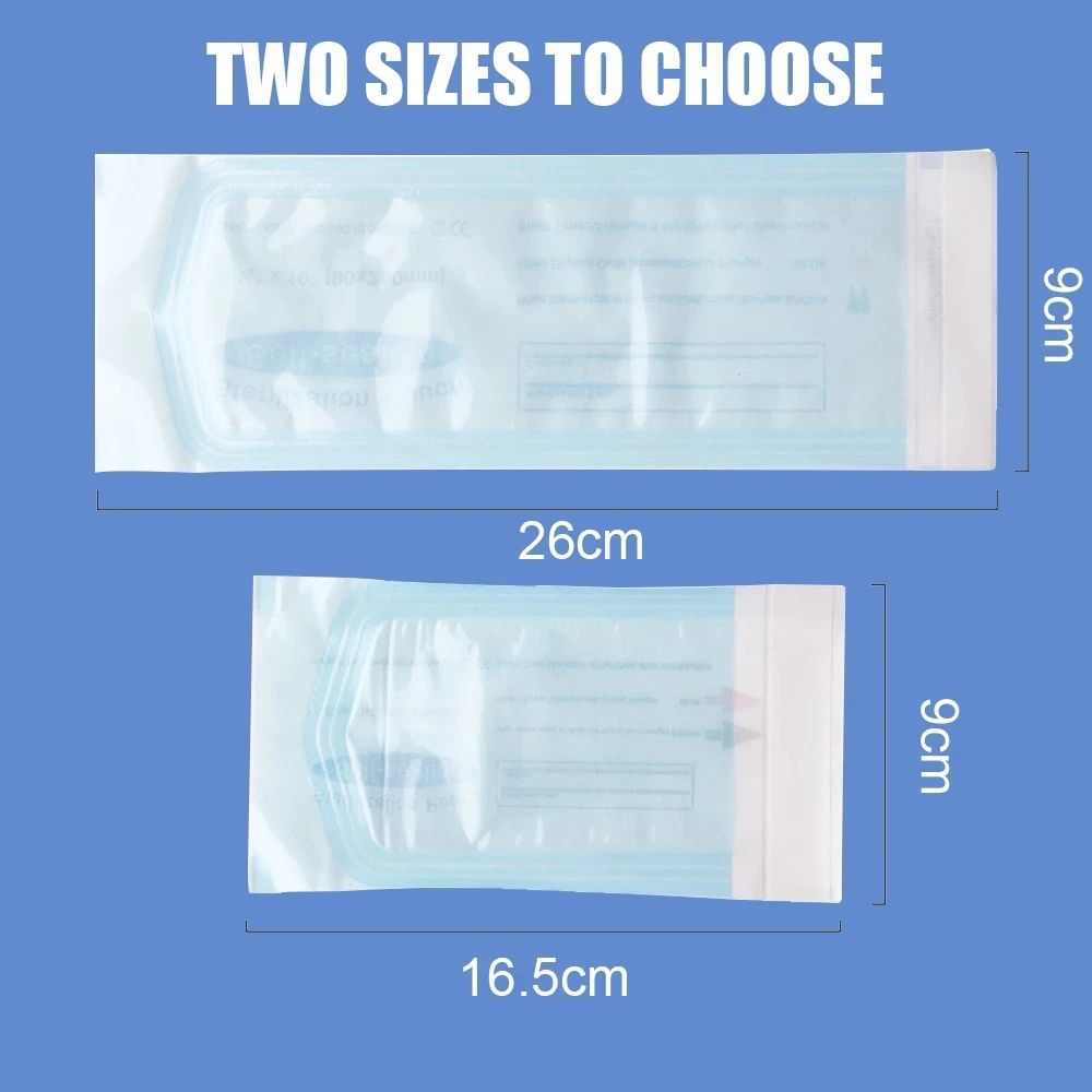 200 PCS Self Sealing Sterilization Pouch Bags for Nail Tools Grade Paper Disposable Dental Tattoo Accessories Tool Storage Bag