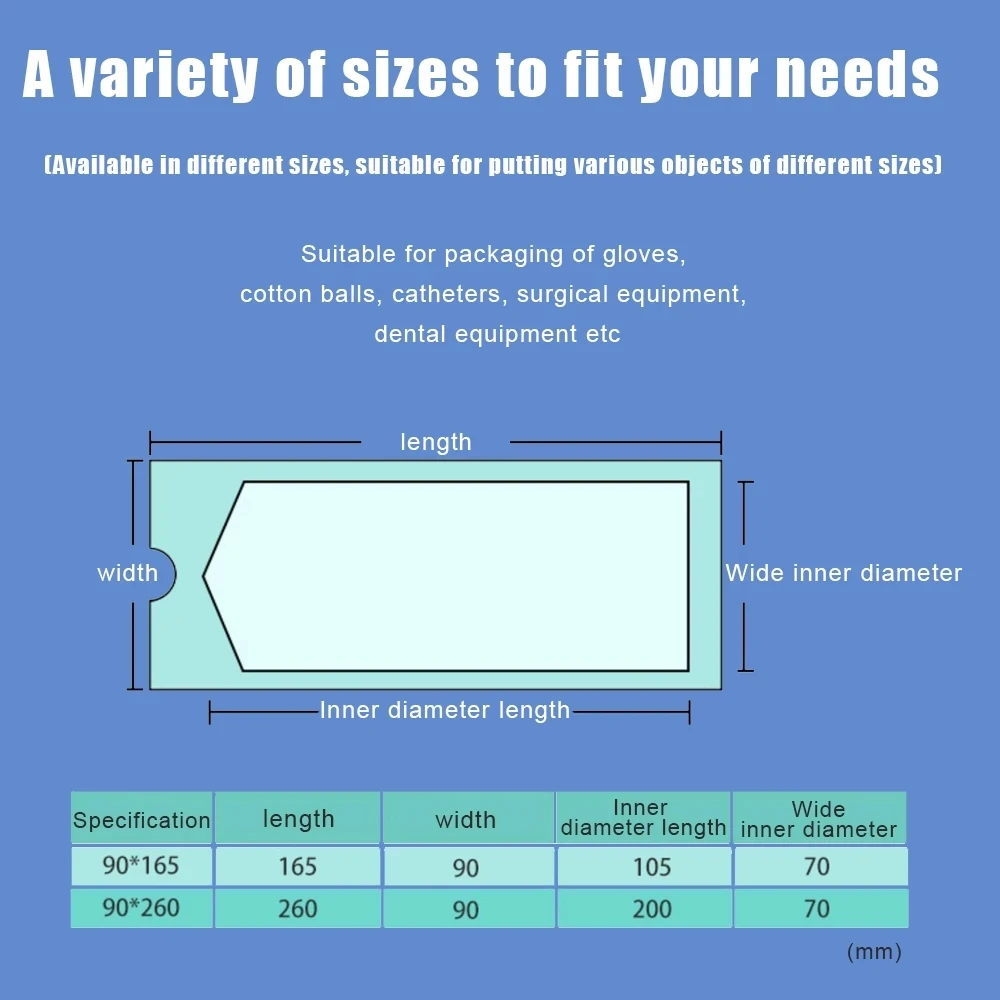 200 PCS Self Sealing Sterilization Pouch Bags for Nail Tools Grade Paper Disposable Dental Tattoo Accessories Tool Storage Bag