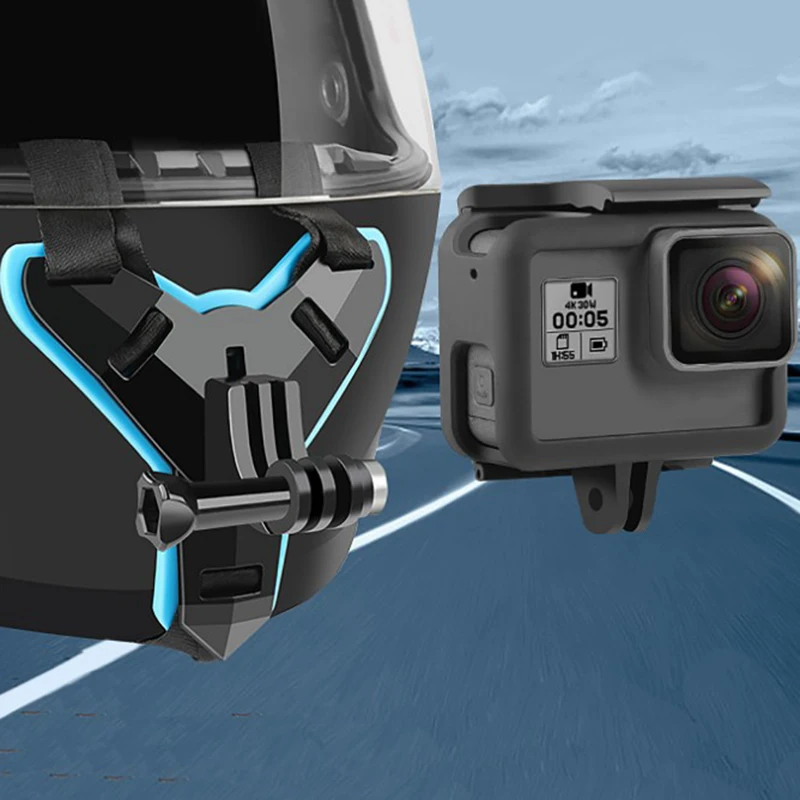 For Gopro Helmet Chin Mount Sports Camera Support Go Pro Motorcycle Helmet Mount Moto for Gopro Hero 9 8 7 6 5 4 3 Action Camera