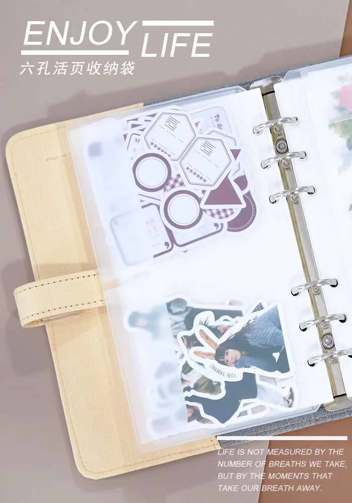 A5 A6 PVC Transparent Loose-leaf Bag Hand Book Storage Document Bag Information Notepad Business Card Book Bag