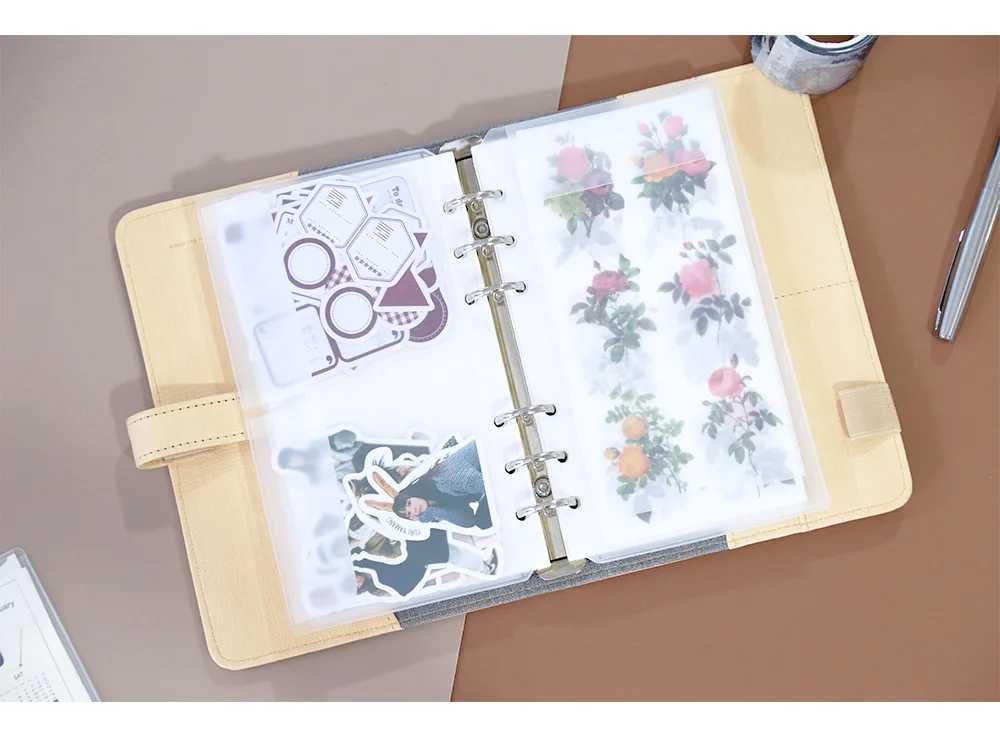 A5 A6 PVC Transparent Loose-leaf Bag Hand Book Storage Document Bag Information Notepad Business Card Book Bag