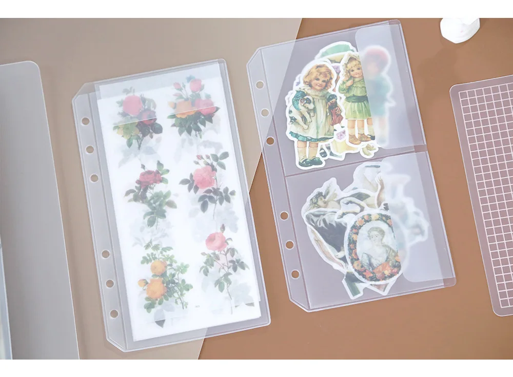 A5 A6 PVC Transparent Loose-leaf Bag Hand Book Storage Document Bag Information Notepad Business Card Book Bag