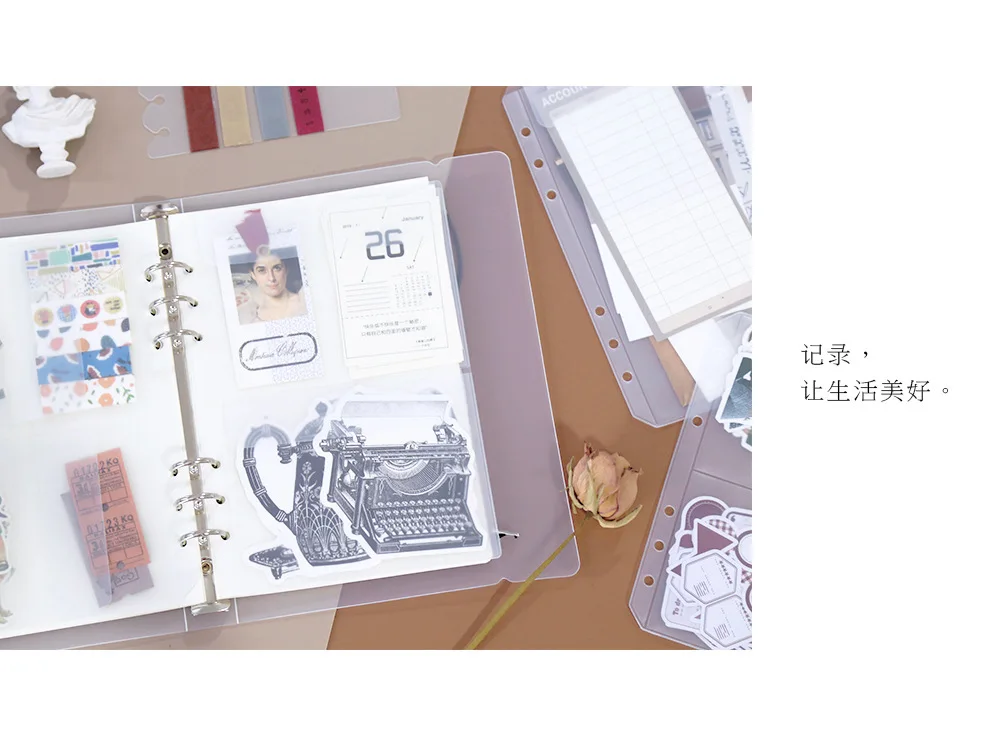 A5 A6 PVC Transparent Loose-leaf Bag Hand Book Storage Document Bag Information Notepad Business Card Book Bag